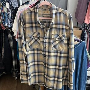 DIXXON “Delmo” Blue and Yellow Plaid Casual Button Down Shirt